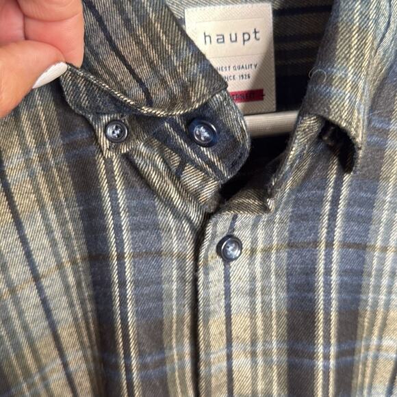 Haupt Germany Men’s Modern Fit Long-sleeve Button-front Shirt M-308 Sz M 15-1/2” - Picture 3 of 7